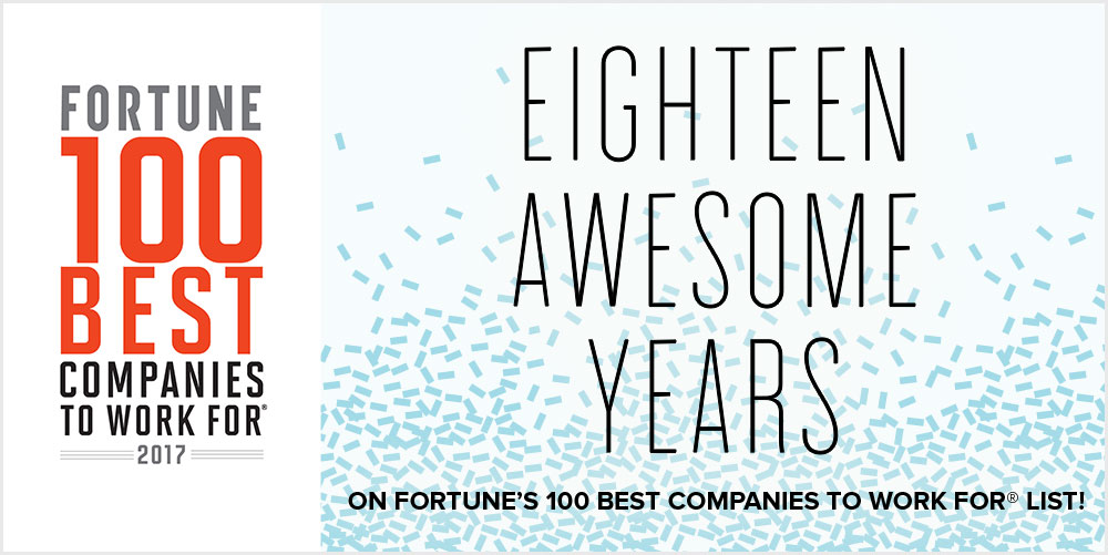 18 Awesome Years on Fortune’s “100 Best” List! What We Stand For